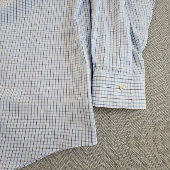 Brooks Brothers Madison Shirt Men's 17 - 36 Non-Iron Blue Checkered Long Sleeve - Picture 2 of 15